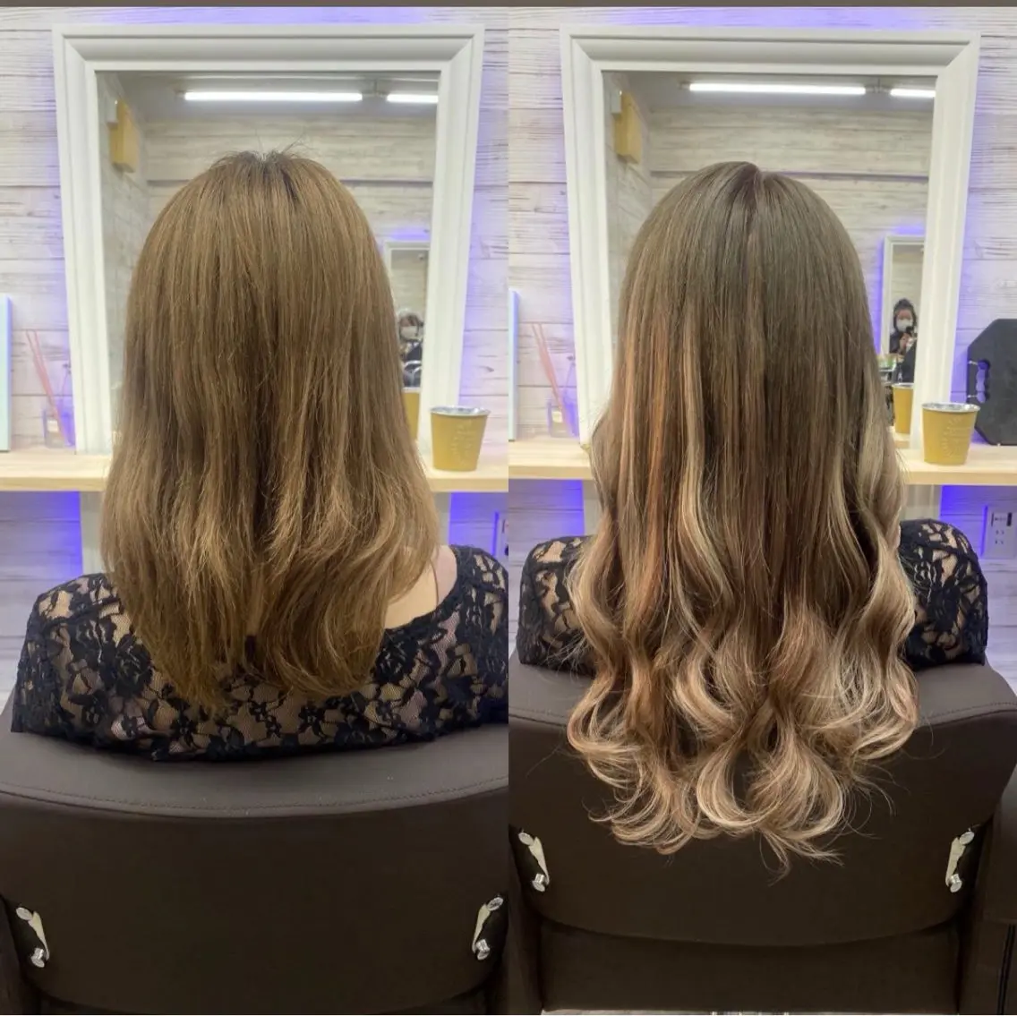 ロング カラー ヘアアレンジ シールエクステ くびれヘア エクステ 韓国風ヘア ロング カット エクステ ヘアセット FAAM Tsuneのヘアスタイル