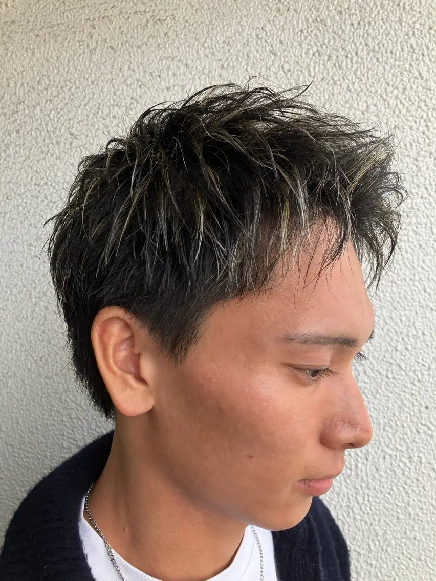 ショート カラー ハイライトカラー ハイライト 内村 純也のヘアスタイル