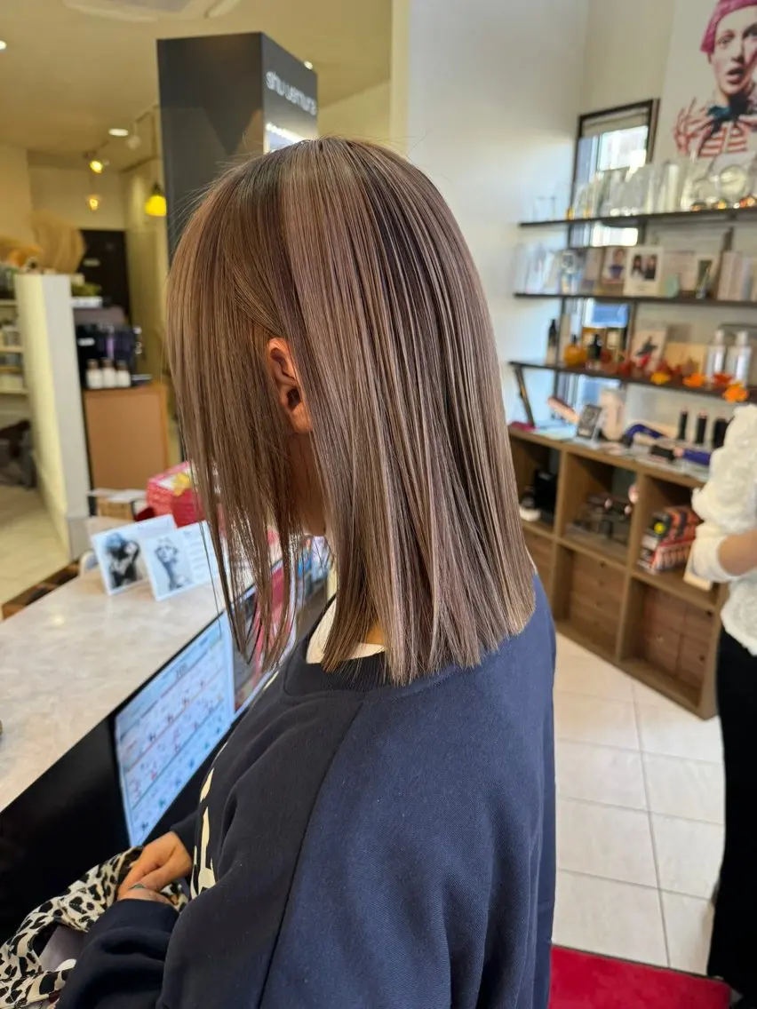 ミディアム カラー カット ヘアカラー コレットヘアー 田中アヤノのヘアスタイル