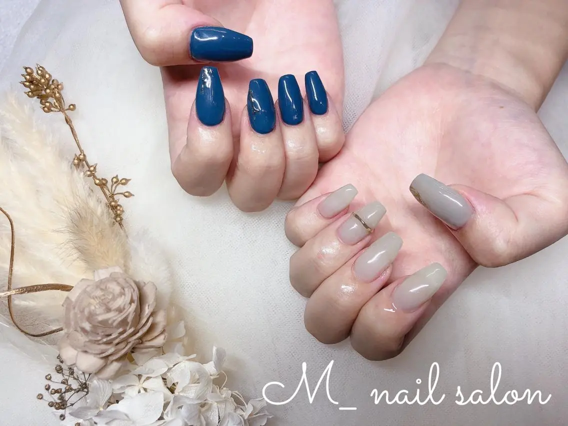 ネイル ジェルネイル パラジェル シンプルネイル M_ nail salonのネイルデザイン