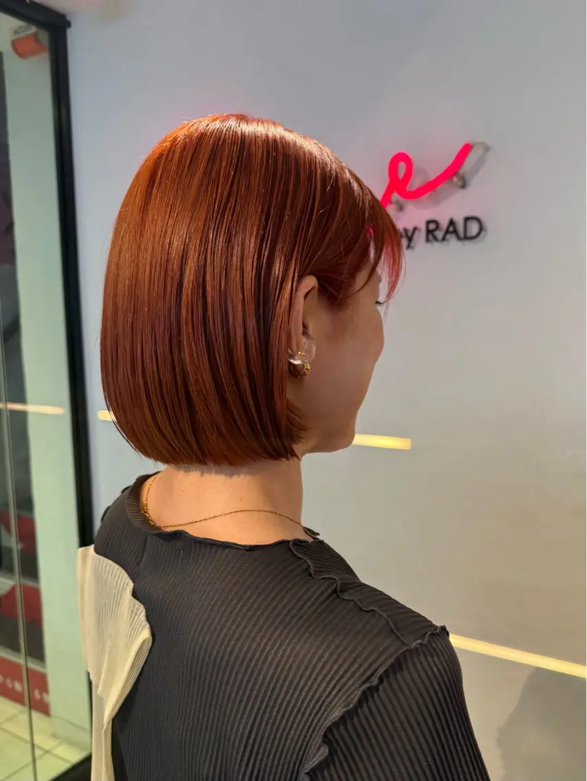 ショート カラー 切りっぱなしボブ ブラウンカラー 透明感カラー オレンジ オレンジブラウン カット ヘアカラー トリートメント 似合わせ特化❤️ カット/パーマ/梅田のヘアスタイル