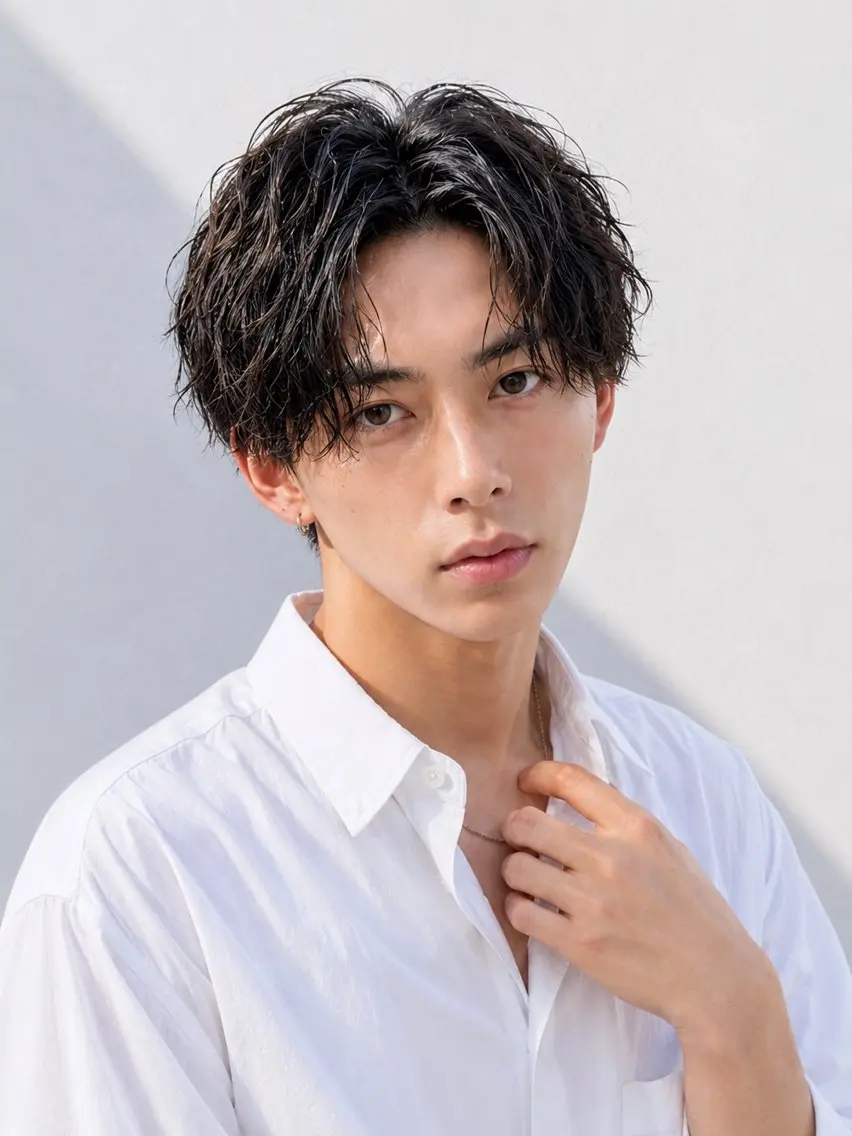 ショート パーマ メンズ カット パーマ 🔥men's特化 🔥三上 拓真のヘアスタイル