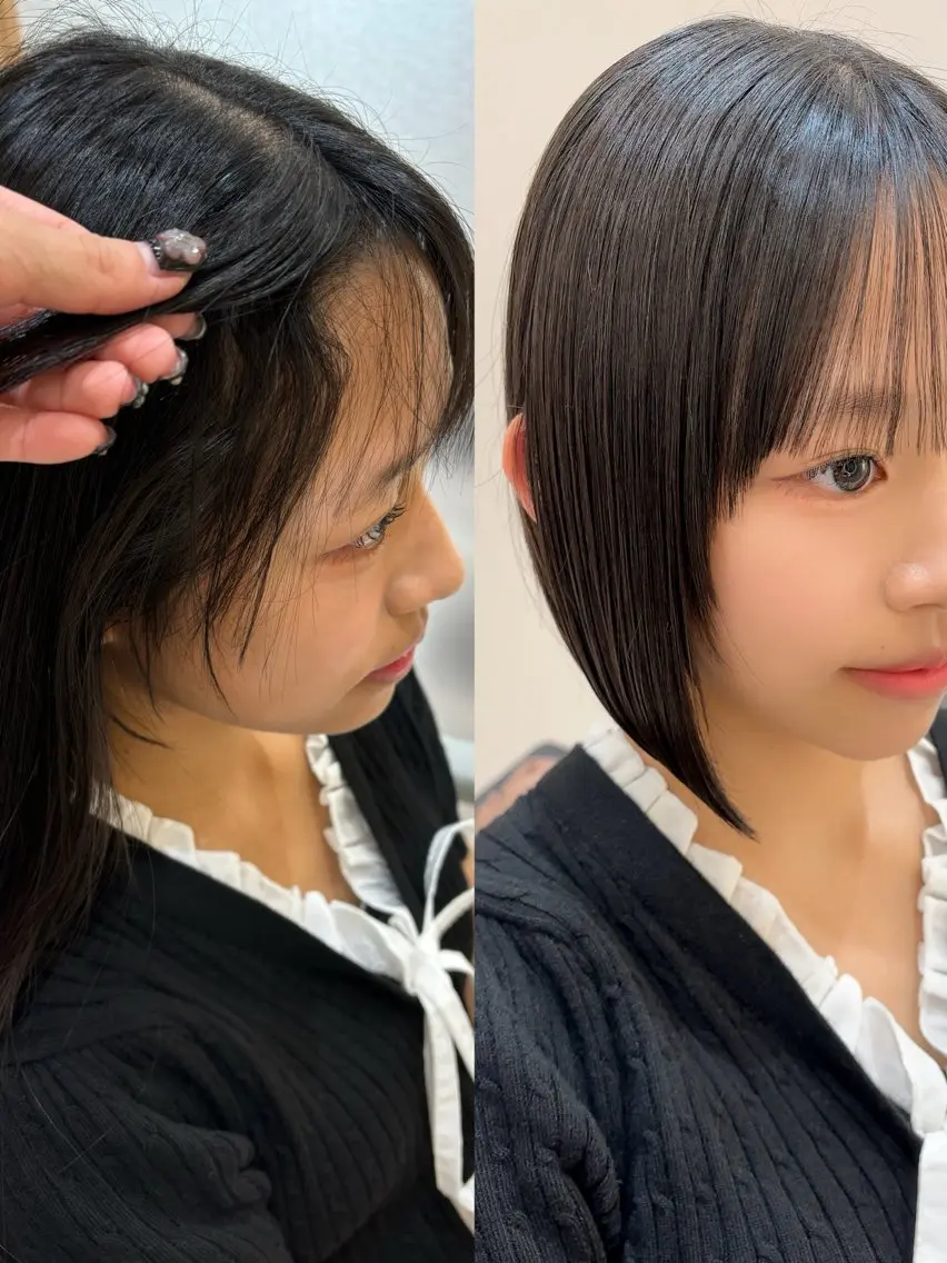ミディアム カラー パーマ ヘアアレンジ キッズ カット 縮毛矯正 トリートメント 横浜Bob美容師🤎 ERINAのヘアスタイル