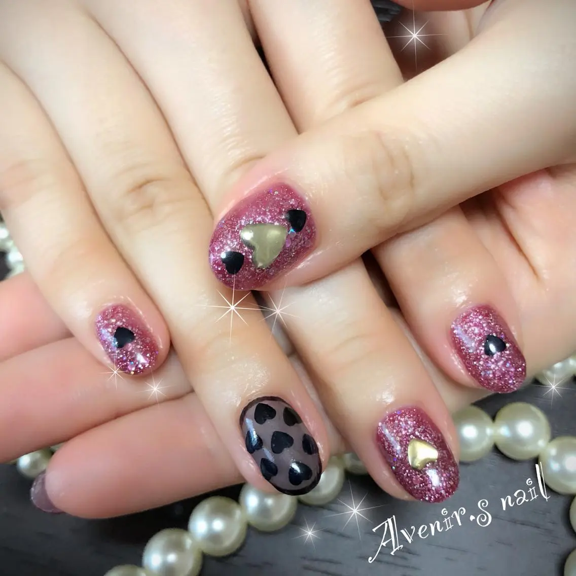 ネイル アートネイル ハート Home Salon Avenir.のネイルデザイン