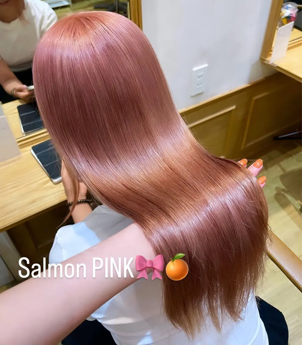 ロング カラー ベージュカラー ブリーチ ダブルカラー ピンクカラー ピンクベージュ カット ヘアカラー トリートメント 髪質改善| ブリーチ 絹髪🦋shukaのヘアスタイル