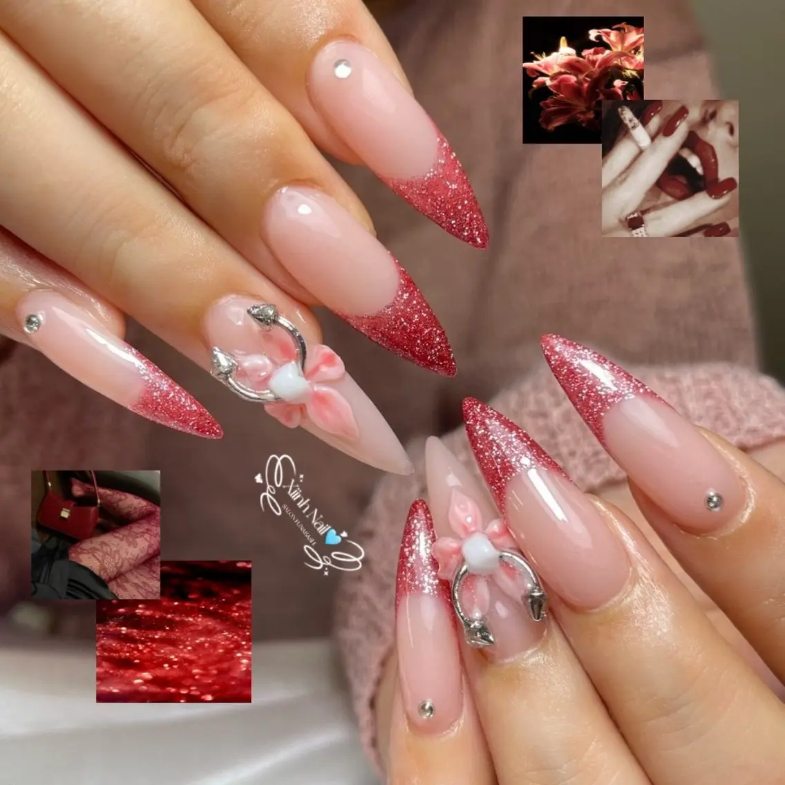 ネイル チークネイル 桜ネイル 長さ出し フットネイル ジェルネイル ハンドネイル XIINH NAIL SALONのネイルデザイン