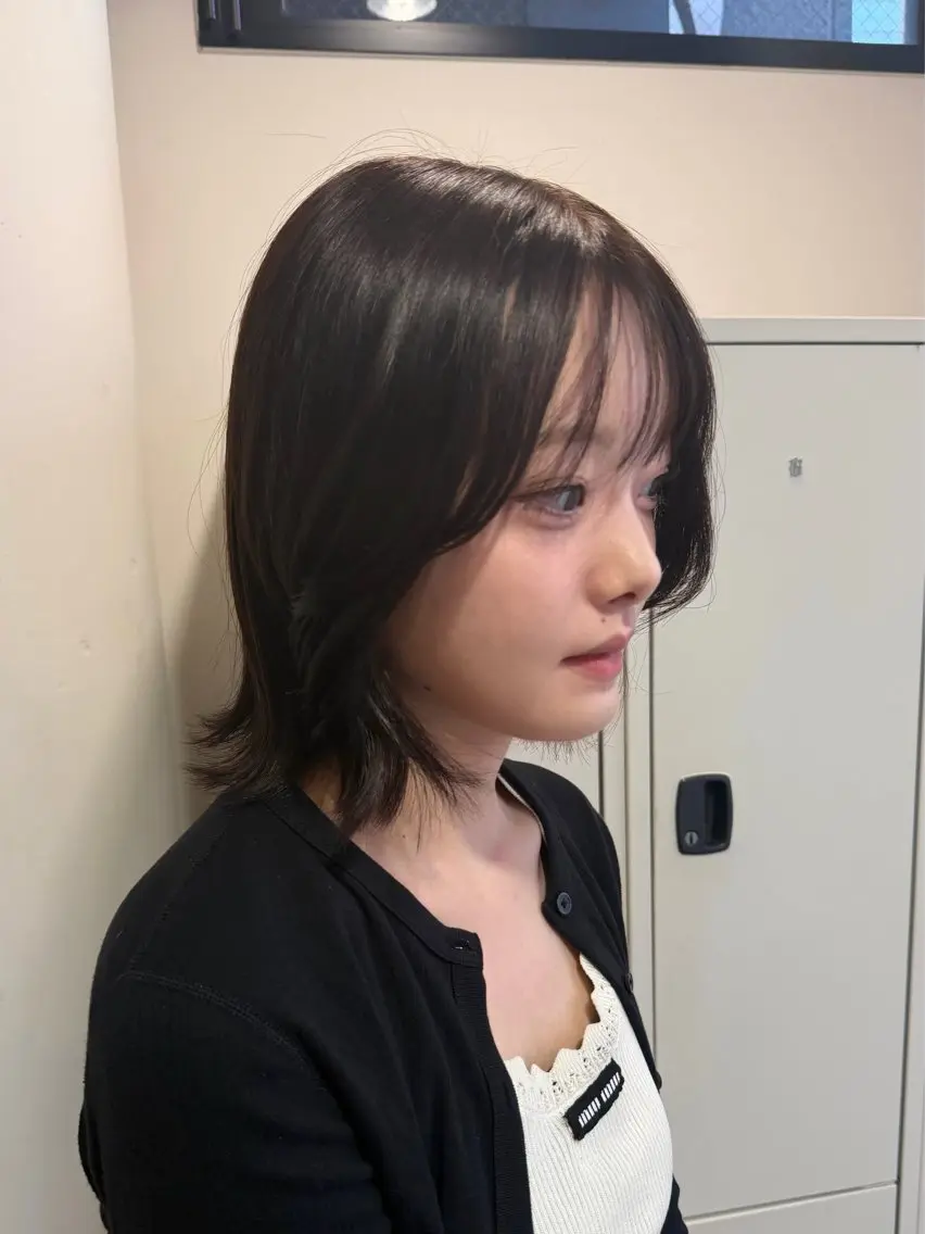 ミディアム ボブ 顔周りカット レイヤーカット カット ヘアカラー 透明感カラー /sayakaのヘアスタイル