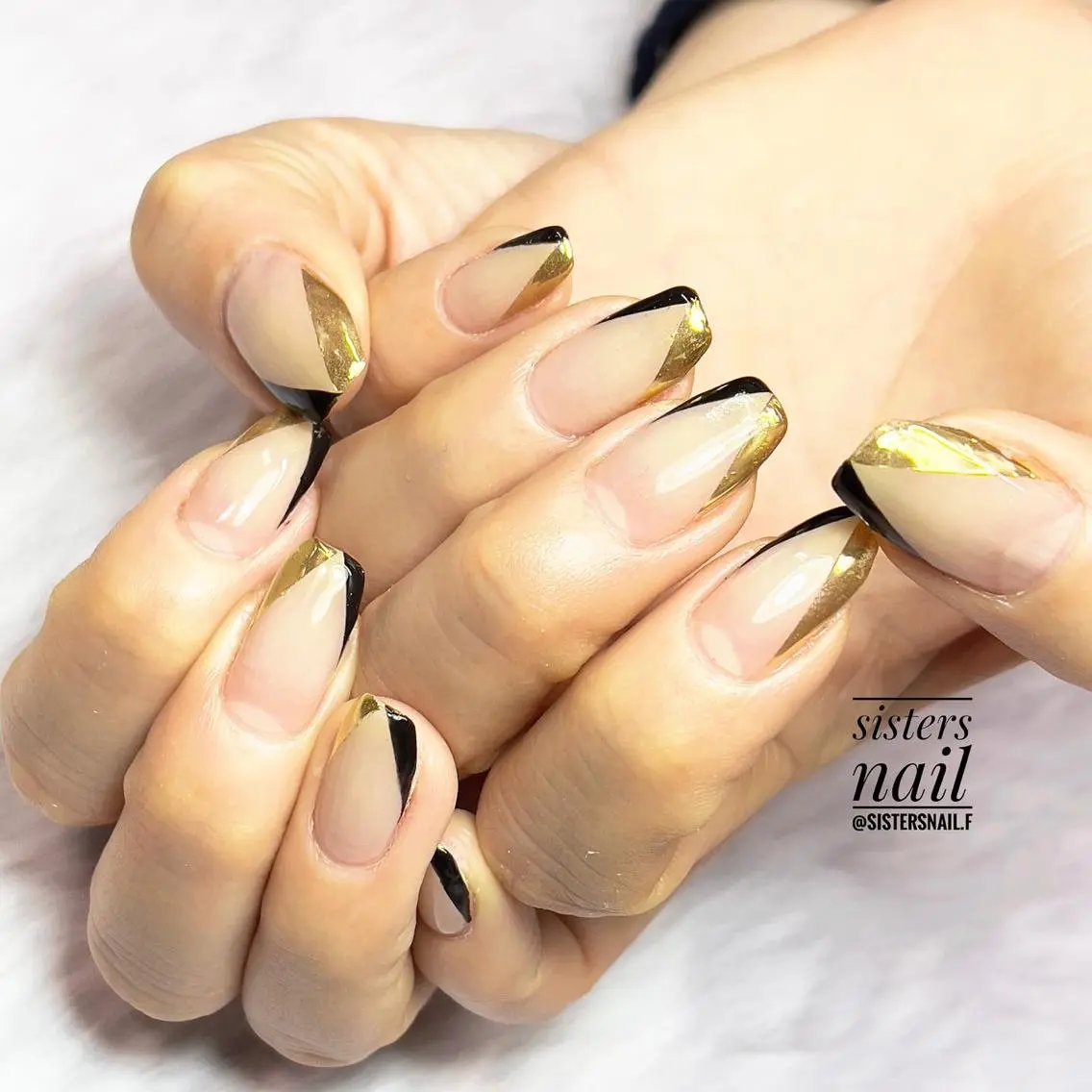 ネイル アートネイル フレンチネイル ミラーネイル sisters nail.fのネイルデザイン