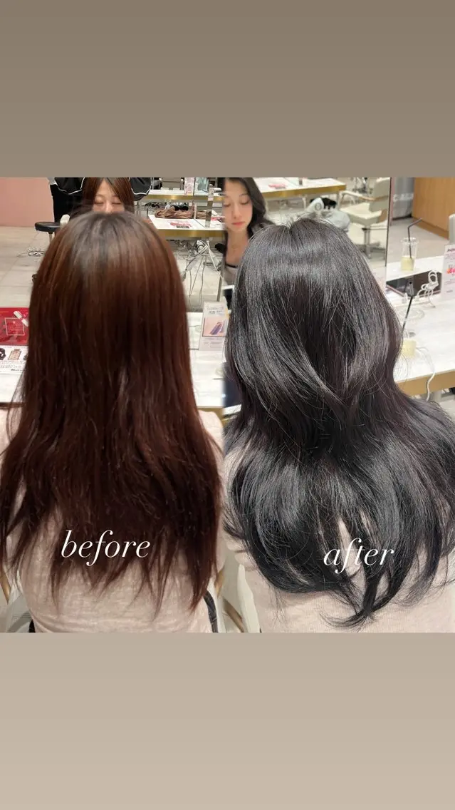ロング 赤み消し透明感カラー 似合わせ前髪柴田礼空のヘアスタイル