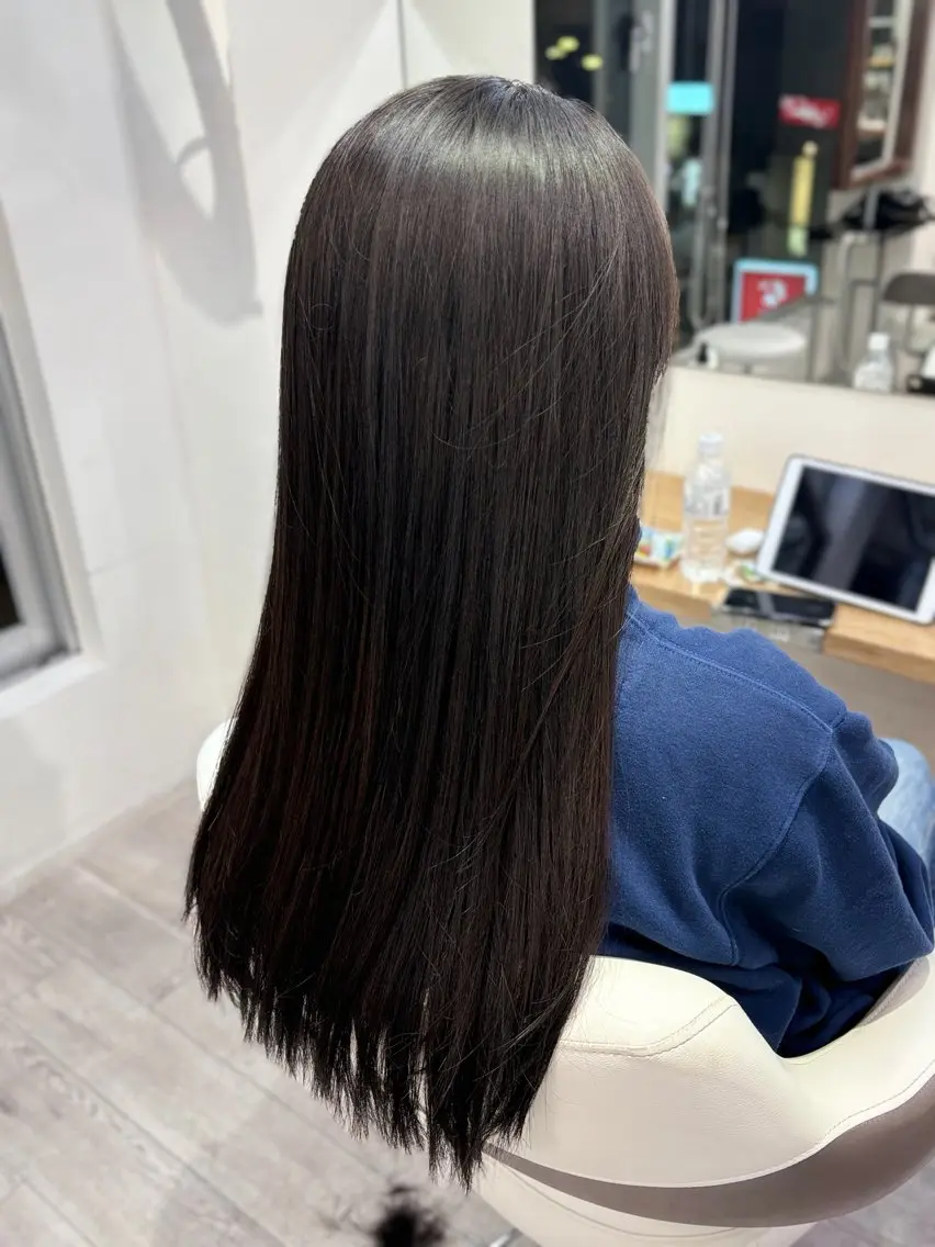 ロング 縮毛矯正 縮毛矯正 岩淵 蓮のヘアスタイル