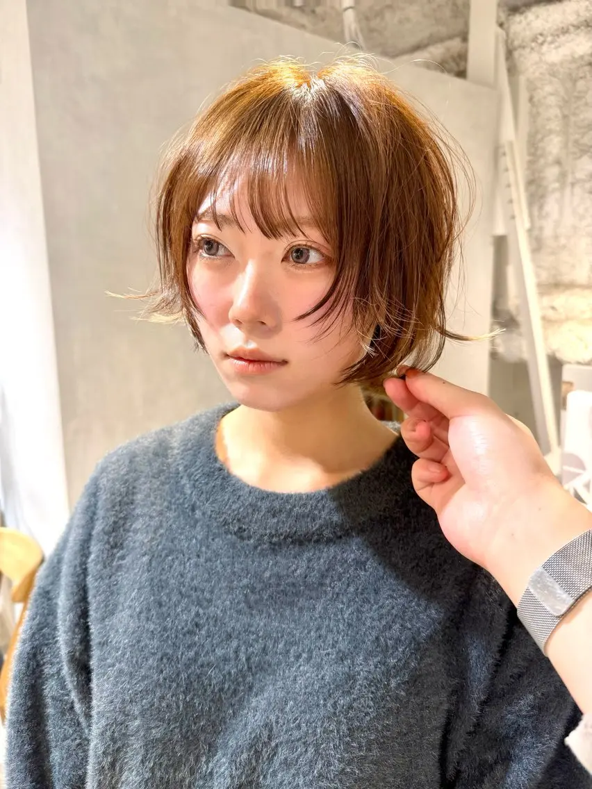 ショート カット ヘアカラー トリートメント 骨格診断で絶対可愛い ✨丸みショート✨凌弥のヘアスタイル