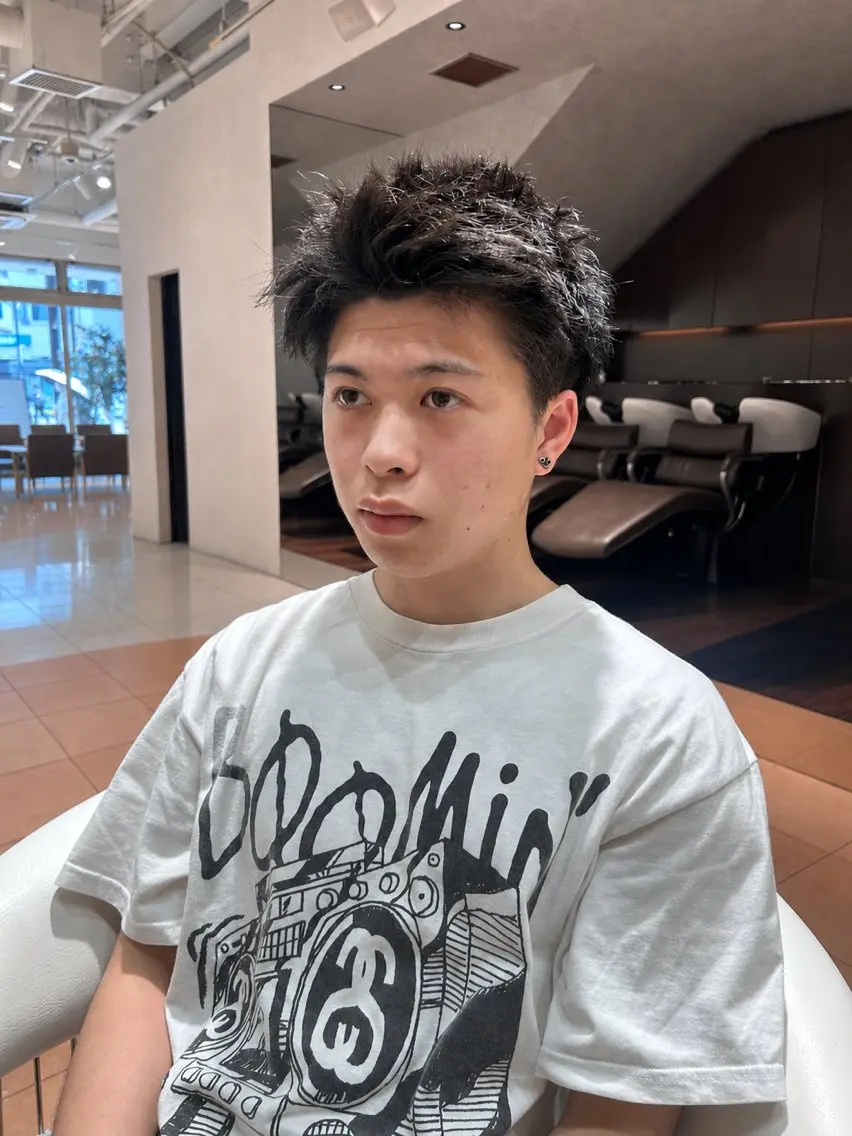 メンズ スパイキーショート 小澤 瑶のヘアスタイル