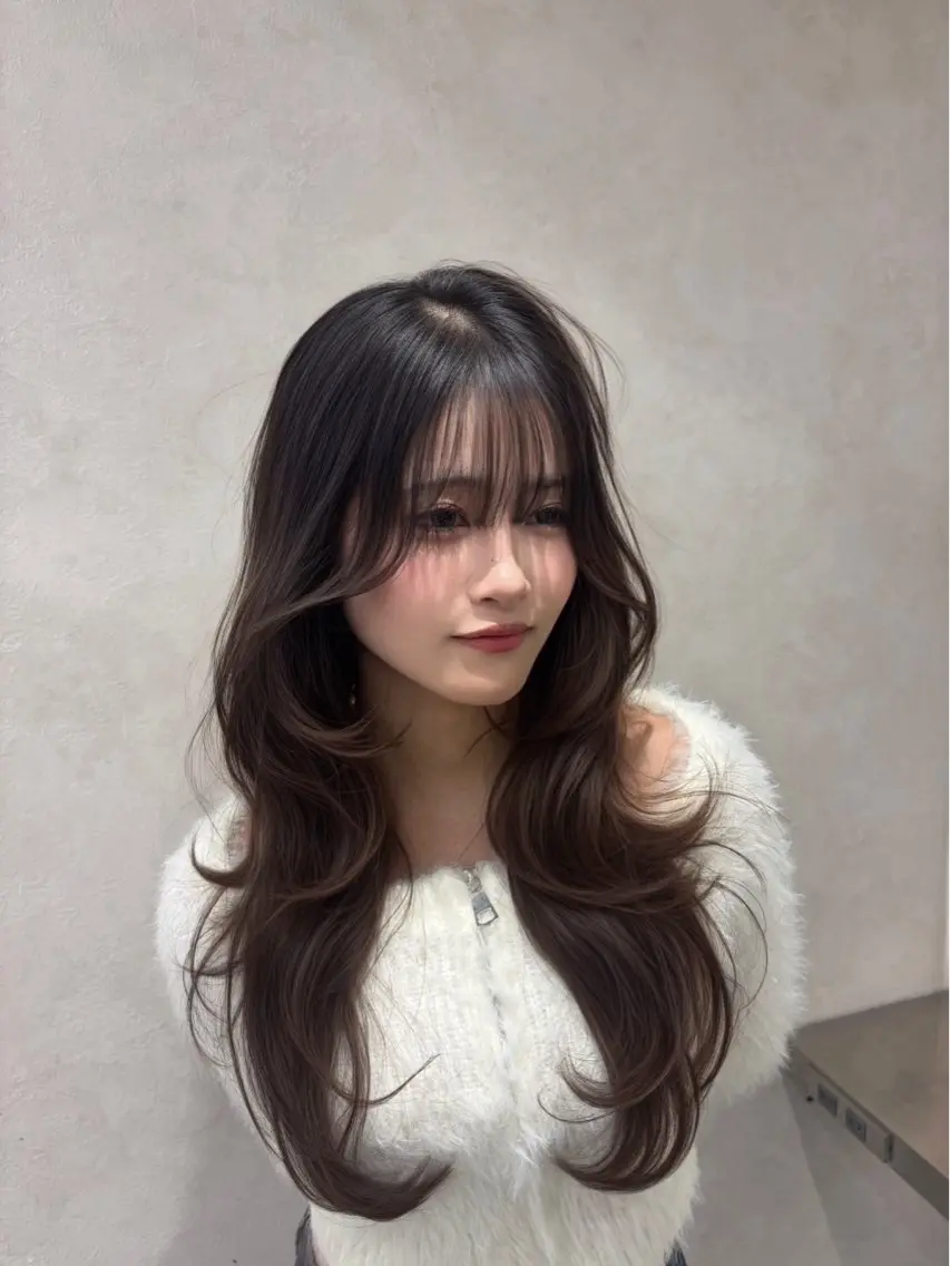 ロング ハッシュカット ハイレイヤー 韓国風ヘア レイヤーカット Yuta✂︎ 韓国レイヤー🪽のヘアスタイル