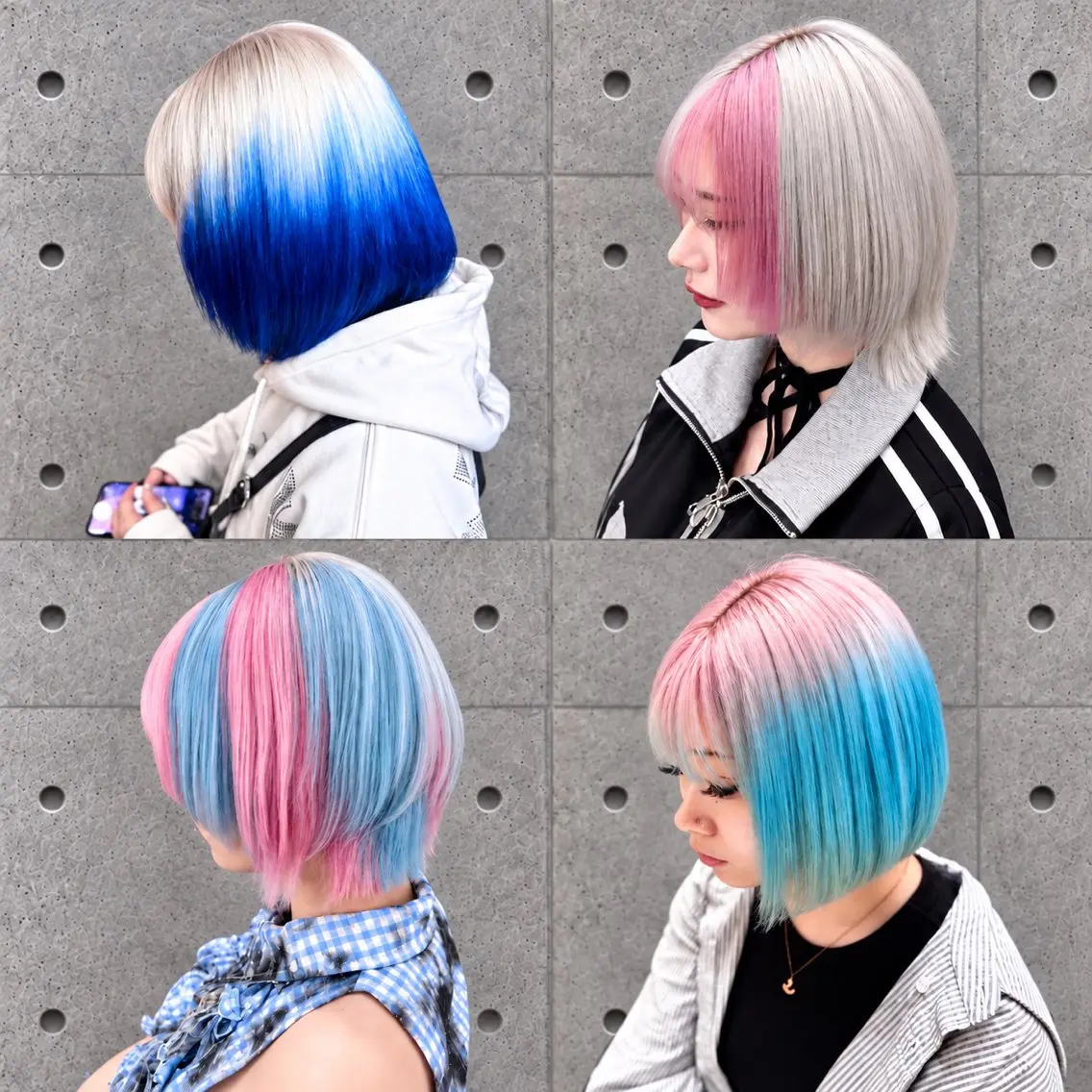 カラー ミストバング ブリーチ ブルーカラー デザインカラー  フェイスフレーミング ヘアカラー 👑ハイトーン👑髪 質改善👑だいとのヘアスタイル