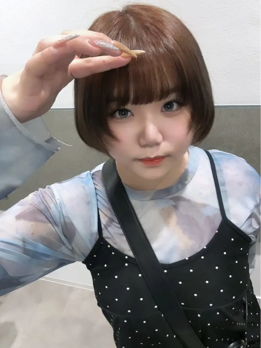 ショート カラー グラデーションカラー オレンジ レイヤー/透明感/ 束感/ 𝑹𝑰𝑶のマツエク・マツパデザイン