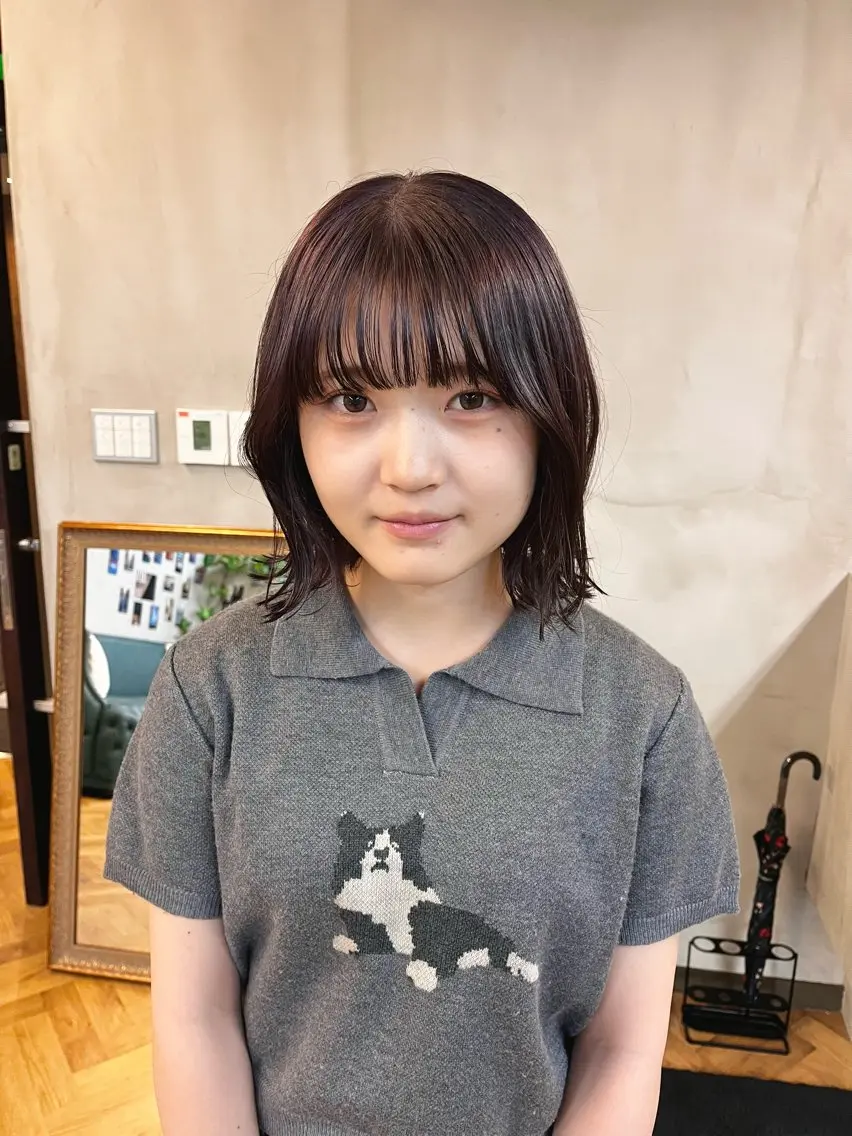 ミディアム カラー ヘアアレンジ ブリーチ ダブルカラー ブリーチなしカラー ena/ブリーチなし 透明感・レイヤー🎀のヘアスタイル