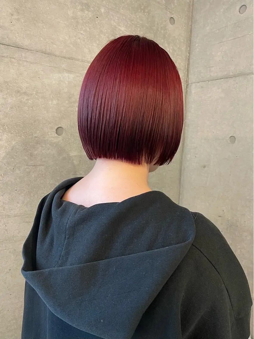 ショート カラー ブリーチ ダブルカラー ブリーチなしカラー レッドカラー ヘアカラー トリートメント ハッシュカット/ハイ トーン/HIROKIのヘアスタイル