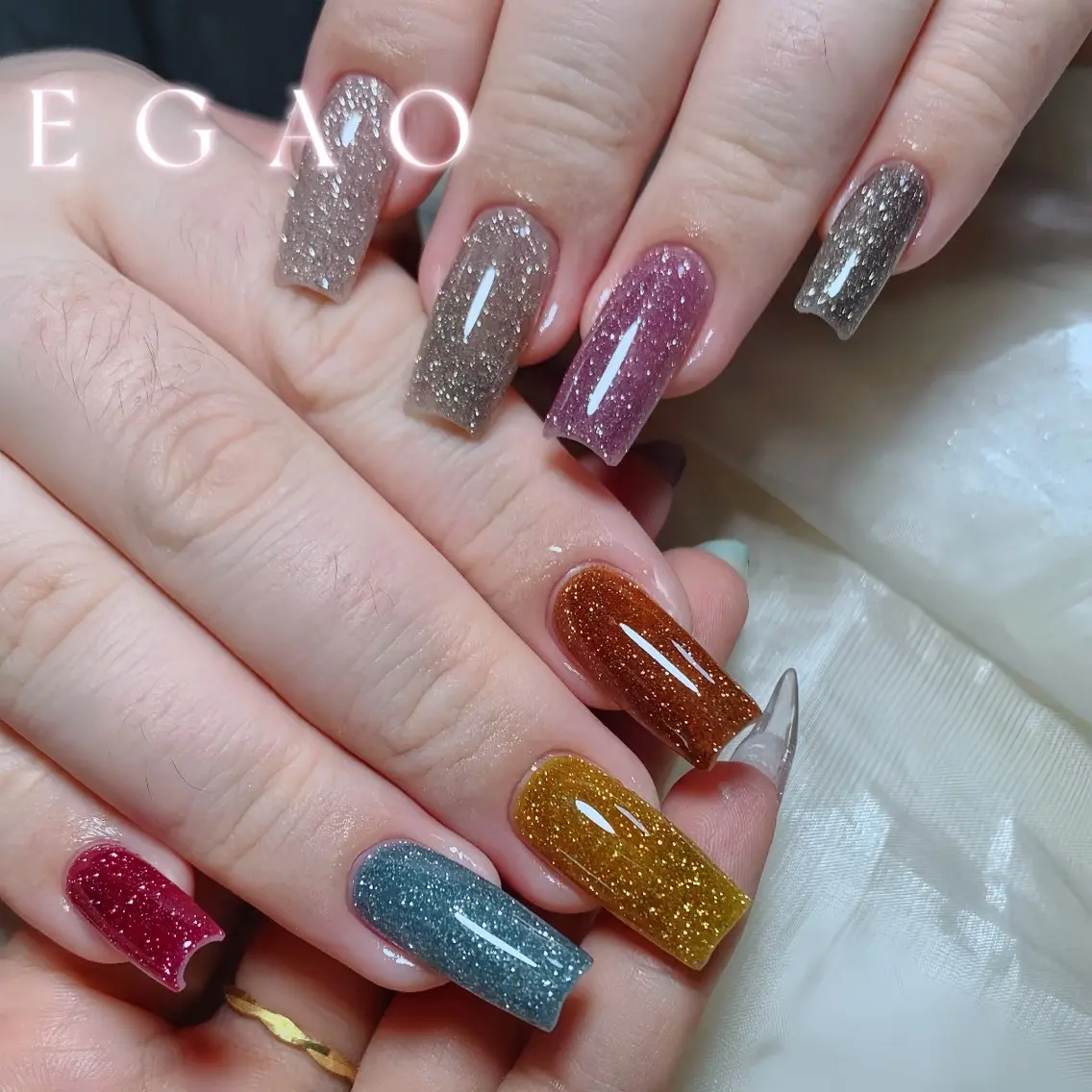 ネイル 長さ出し ジェルネイル 韓国ネイル マグネットネイル 持ち込み EGAO NAIL 錦糸町店のネイルデザイン