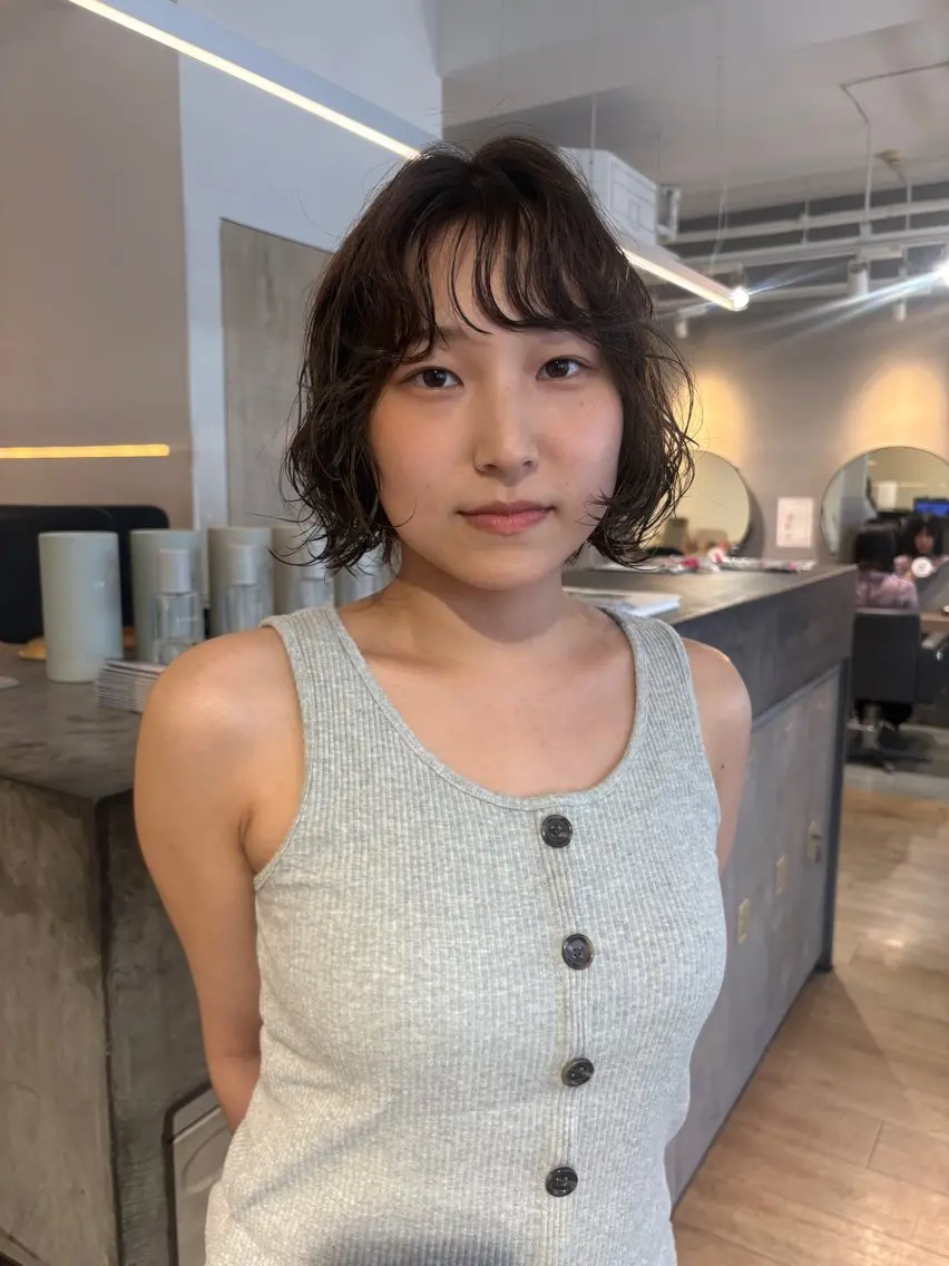 ショート カット パーマ パーマ/ボブ,ロング ヤマシタミウ🌀のヘアスタイル