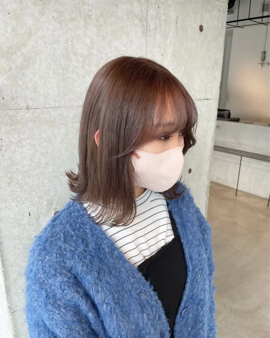 ミディアム カット ヘアカラー トリートメント ベージュカラー/新潟 カラー特化/落合優吾のヘアスタイル