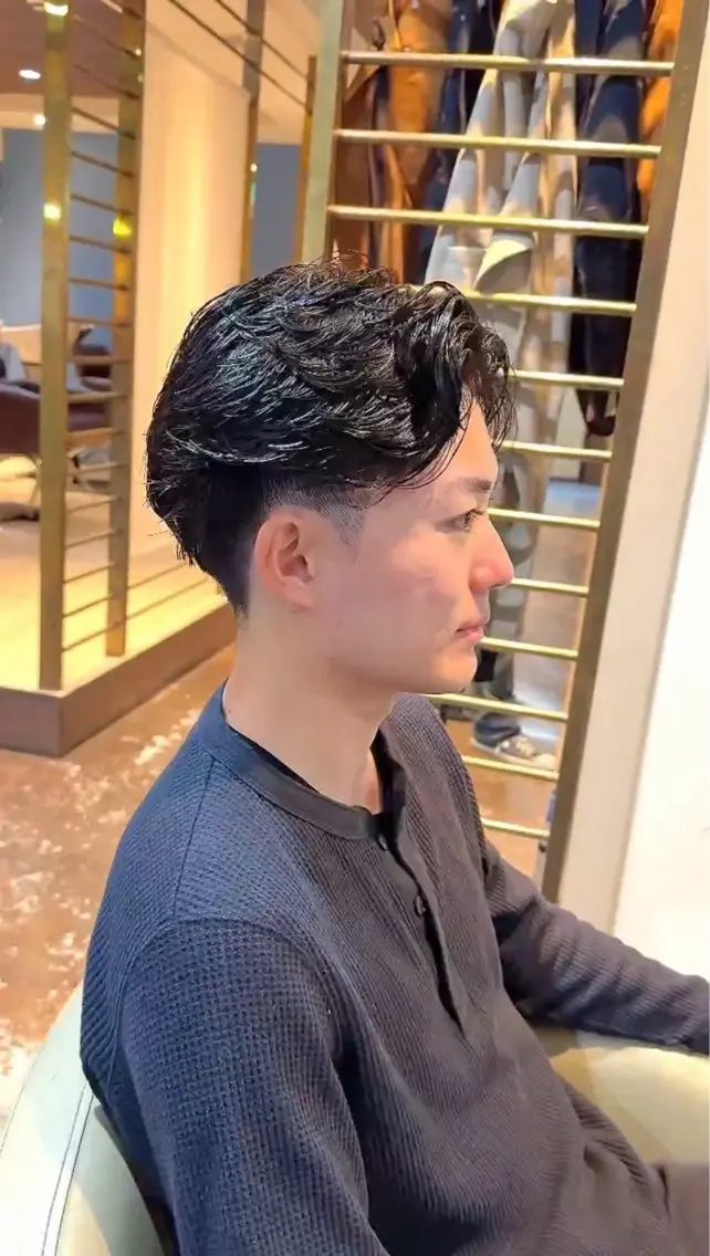 メンズカット＋クリームパーマの写真