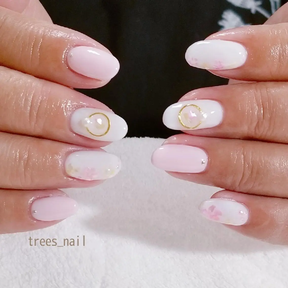 ネイル フラワーネイル ピンク trees_ nailのネイルデザイン