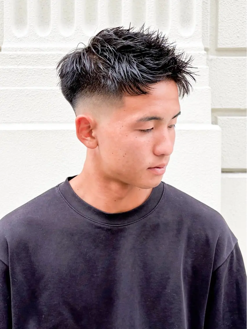 ショート メンズ アップバング カット 三宮メンズカット ヨシイッキのヘアスタイル