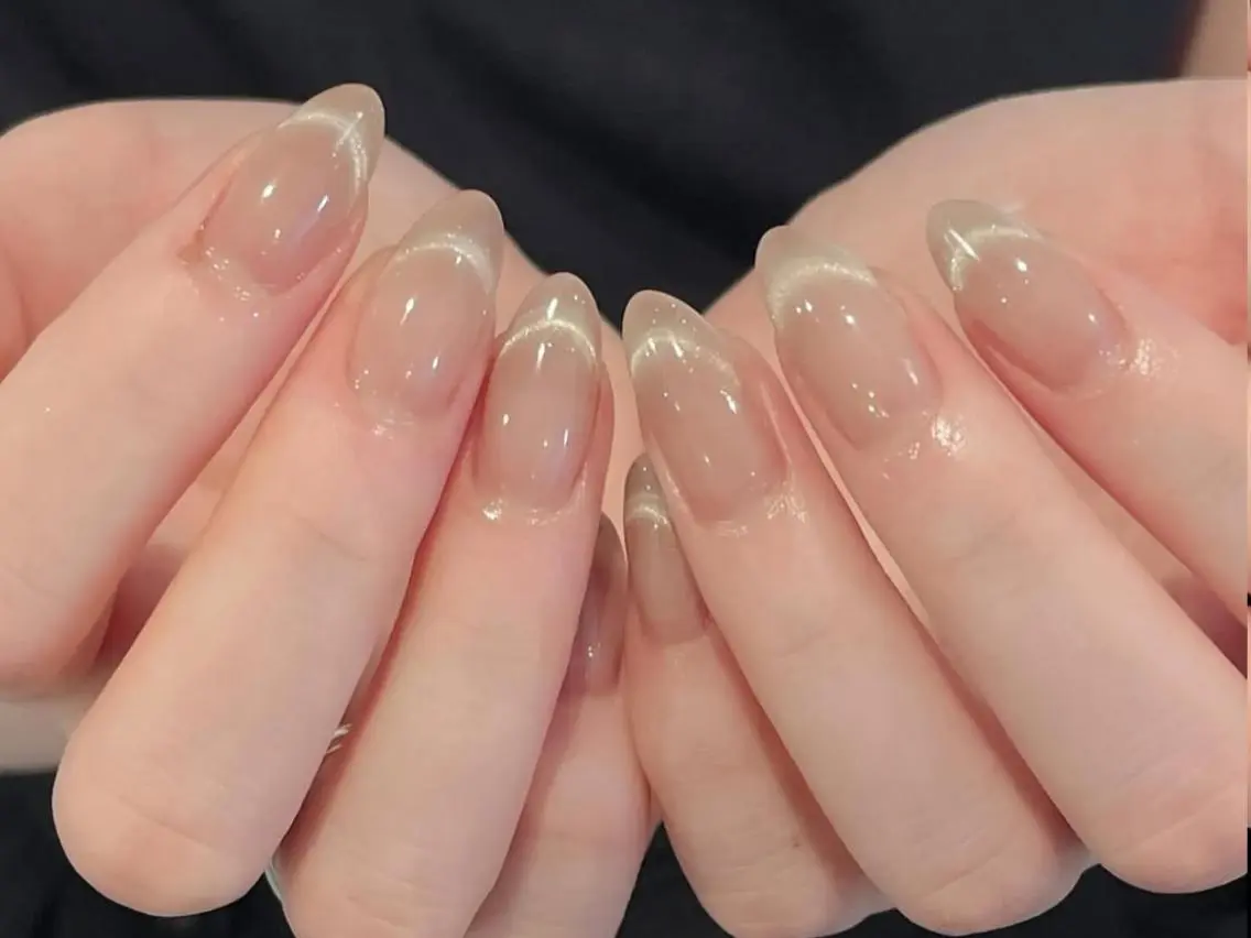 ネイル メンズ メンズ韓国風 オーロラネイル チークネイル 長さ出し フレンチネイル ハンドネイル 🦋new Nail🦋ニノのネイルデザイン