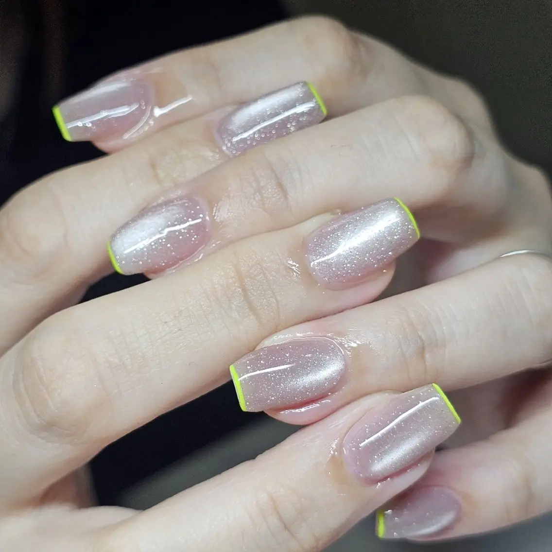 ネイル マグネットネイル 黄色 ★Blanche ☆neige★のネイルデザイン