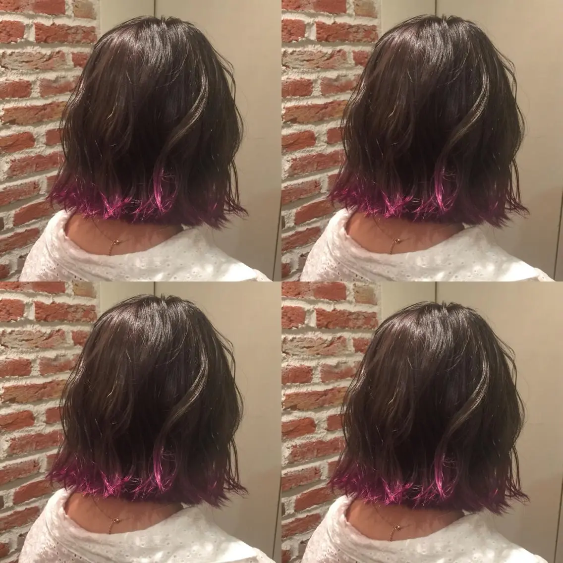 ショート カラー パープルカラー ホワイト&レイヤーカ ットエクステ長畠俊輔のヘアスタイル