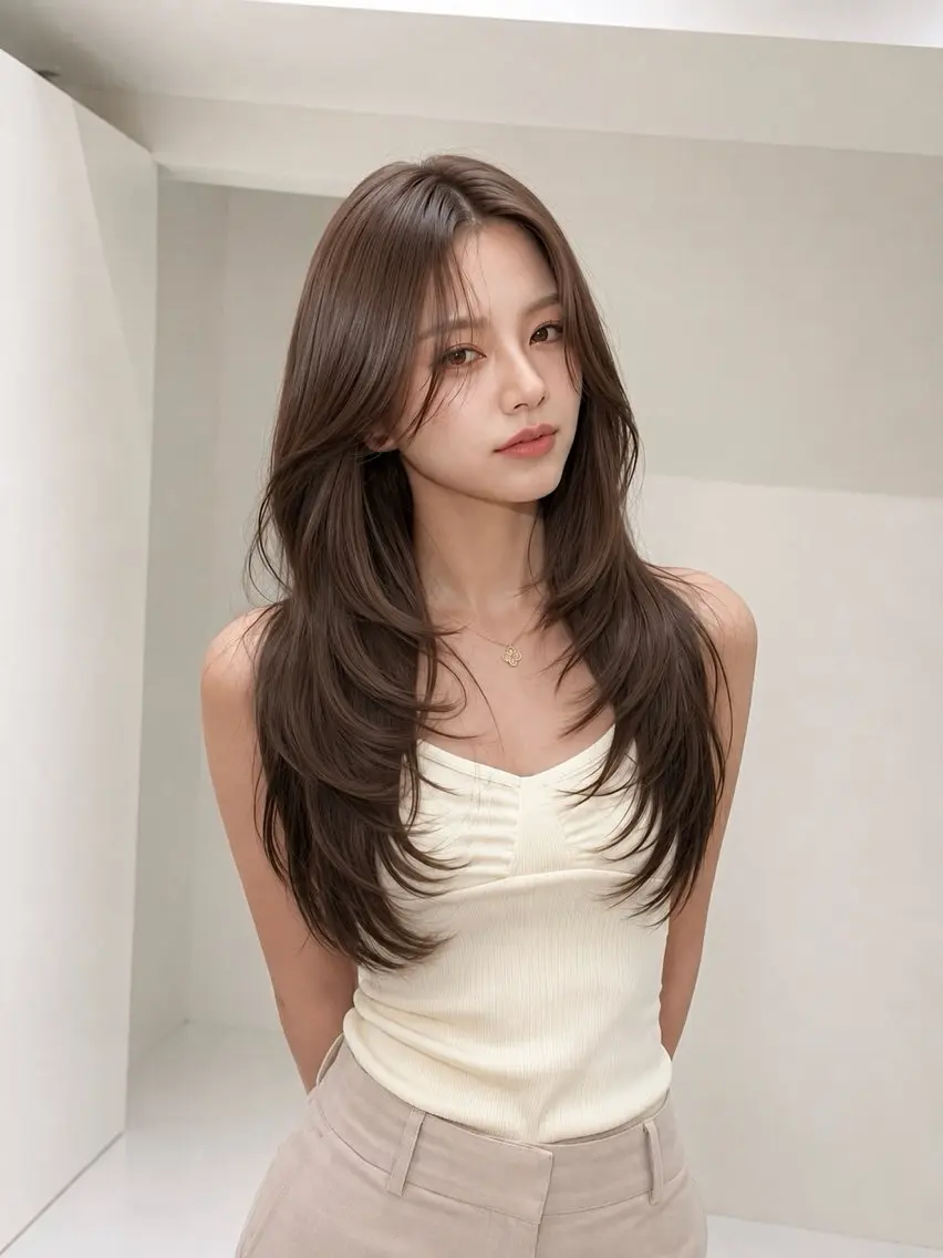 セミロング レイヤーカット⭐️ ハッシュカット特化のヘアスタイル
