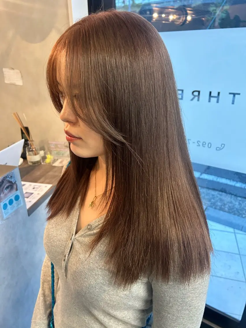 ロング カラー カット ヘアカラー トリートメント Haru/レイヤー カット/ブリーチのヘアスタイル