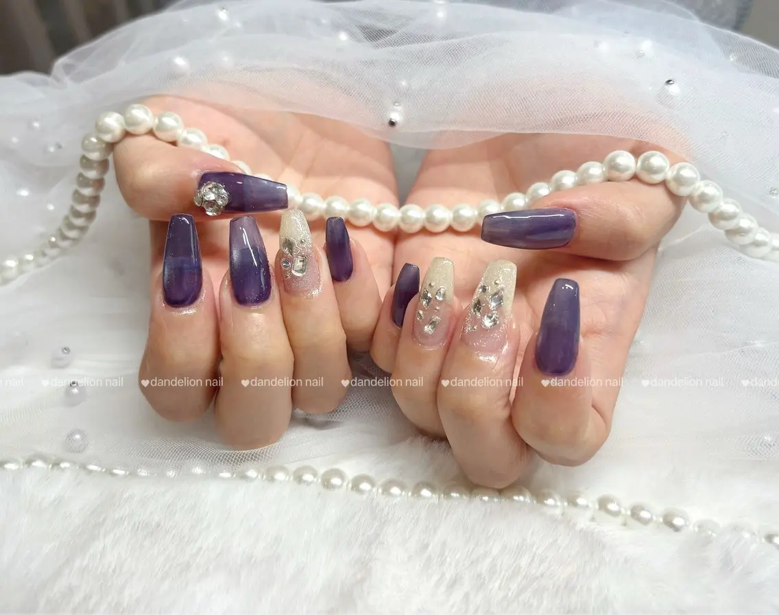 ネイル キラキラネイル 持ち込み ワンホンネイル ハンドネイル dandelion nail北千住のネイルデザイン