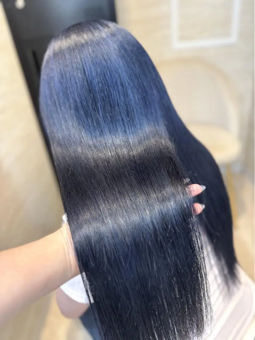 ロング カラー ブリーチ ブルーカラー ネイビーカラー 🩶縮毛矯正/カラー /大宮/あやね⛓🩶のヘアスタイル
