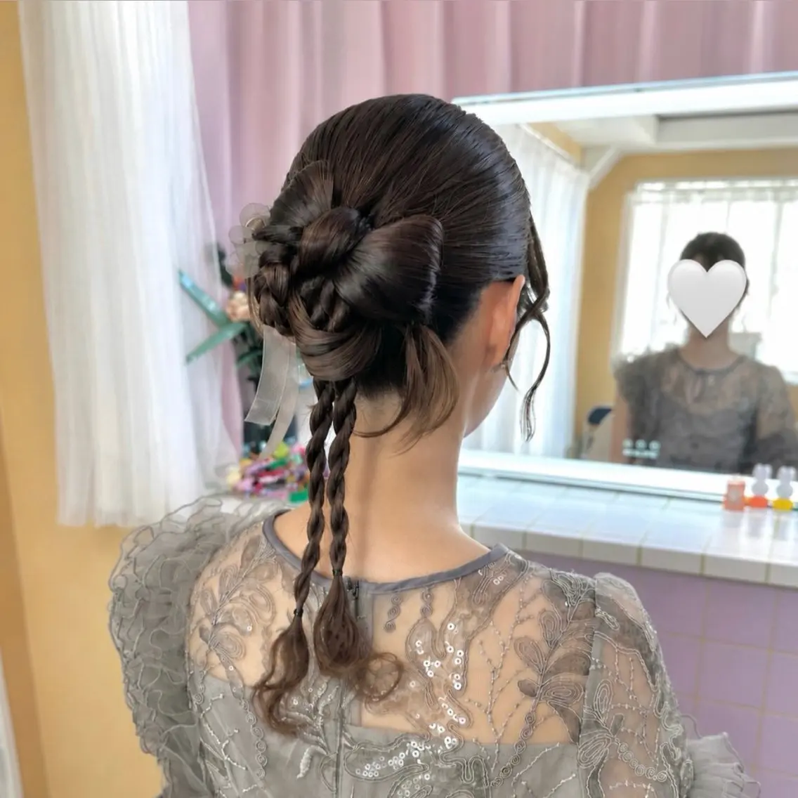 ロング ヘアアレンジ 結婚式・ブライダル ヘアセット 美の間 杏寿 ヘアセットサロンのヘアスタイル