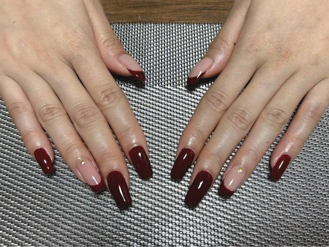 ネイル アートネイル ボルドー ハンドネイル i nailのネイルデザイン