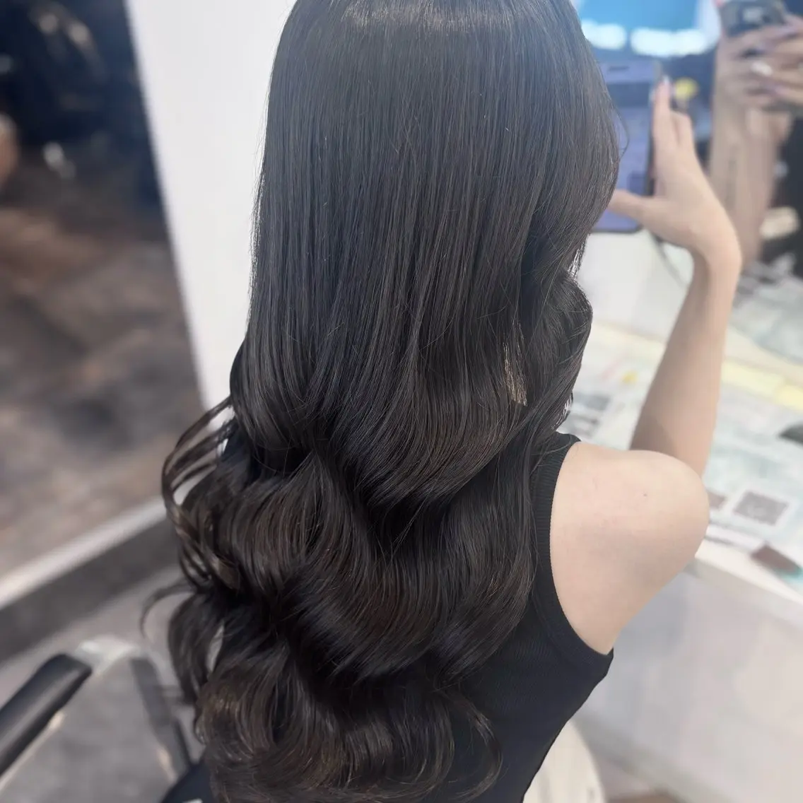 ロング カラー ブラウンカラー 透明感カラー オリーブブラウン オレンジ ヘアカラー トリートメント 🐣‪かれん🍀/ 上尾/ワンカラーのヘアスタイル