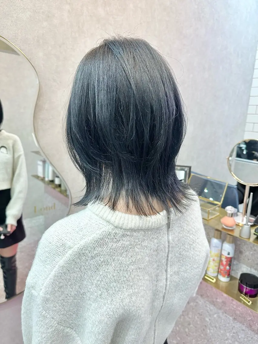 ミディアム カラー ヘアアレンジ 天神/ブリーチ/ ブリーチなしカラーのヘアスタイル