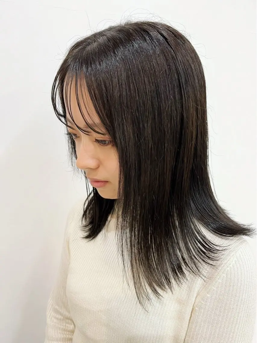 ミディアム カット ヘアカラー パーマ 縮毛矯正 トリートメント ヘッドスパ 堂脇 瑚白のヘアスタイル