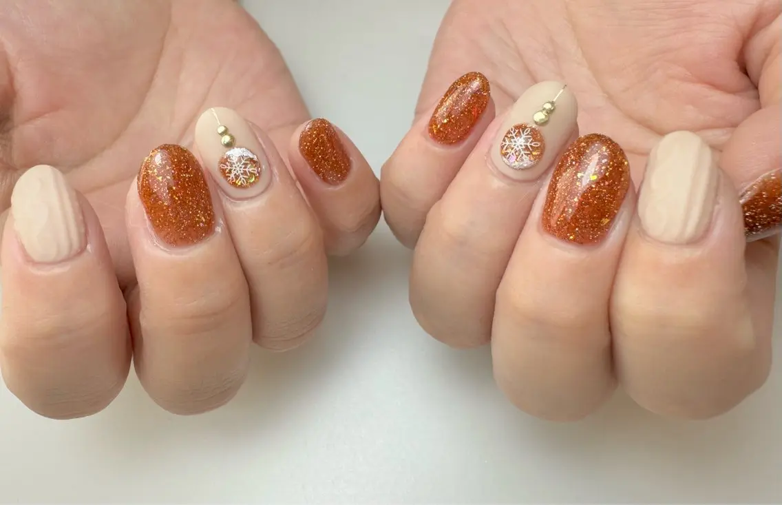 ネイル 冬ネイル クリスマス 白日-hakubi nail-のネイルデザイン