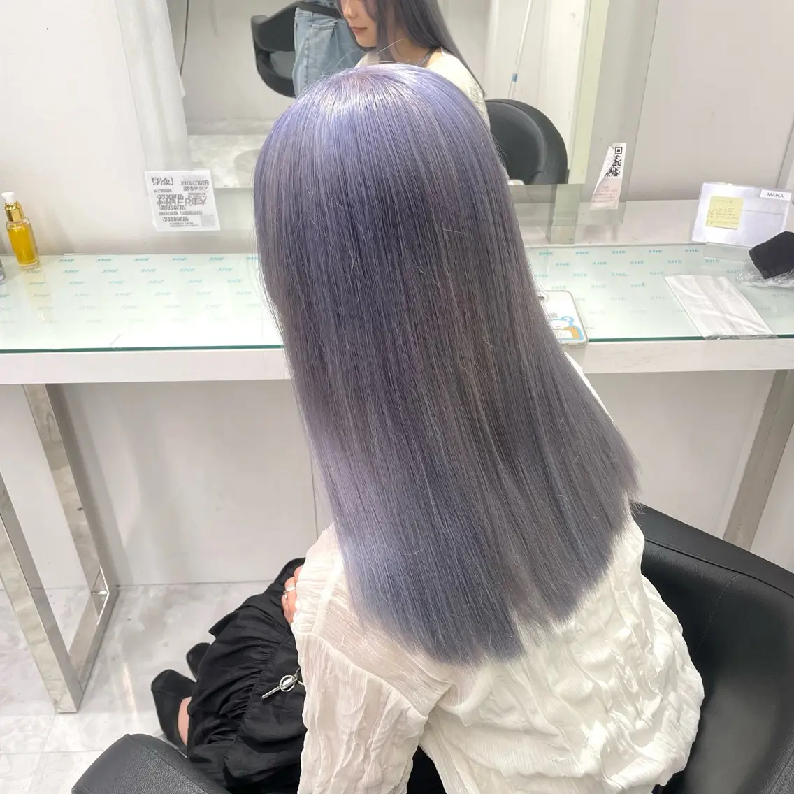 ロング カラー ヘアアレンジ ヘアカラー トリートメント ヘッドスパ ヘアセット ウルフカット×ハイ トーン職人🤍ゆうひのヘアスタイル
