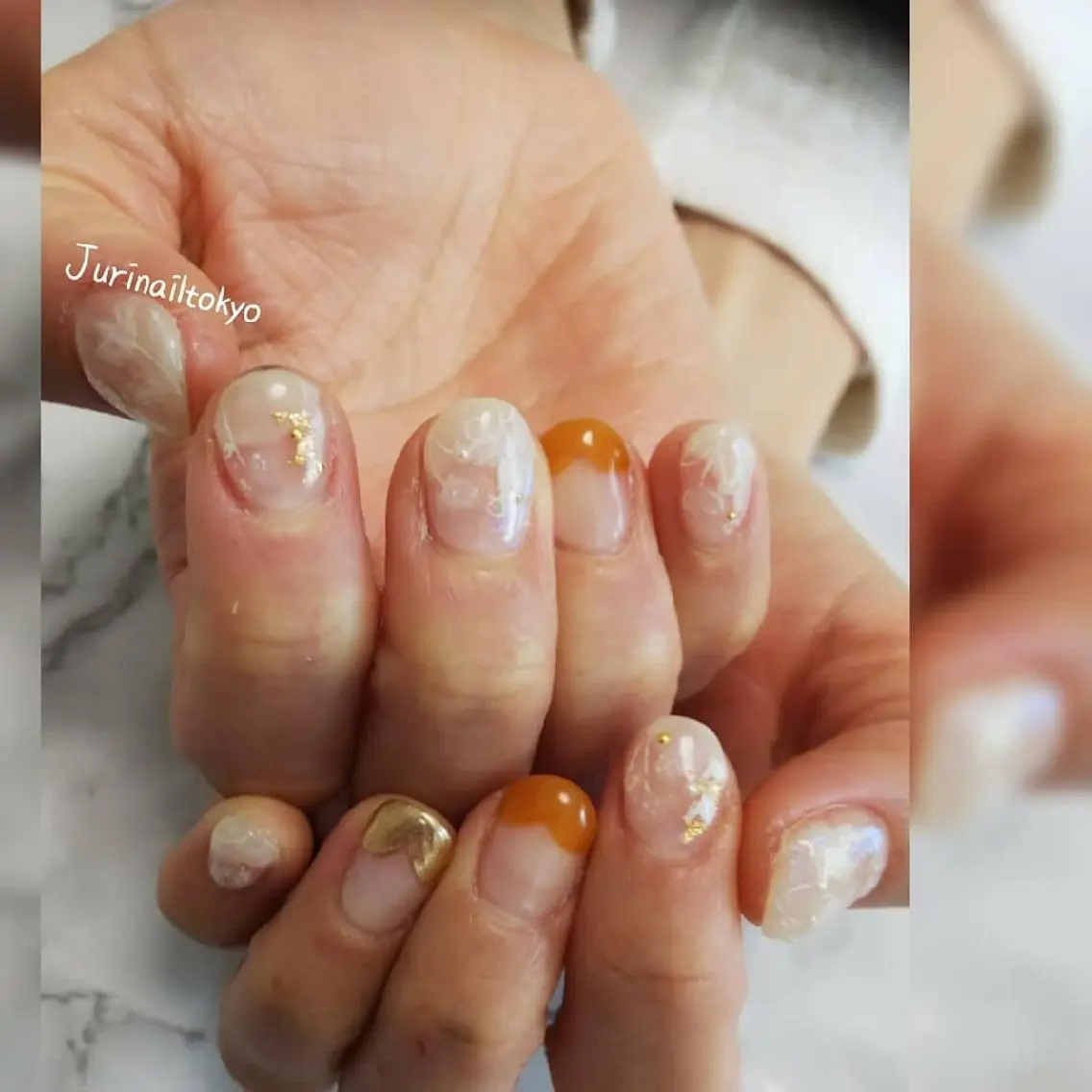 ネイル クリアネイル 韓国ネイル マグネットネイル ニュアンスネイル シンプルネイル jurinail tokyoのネイルデザイン