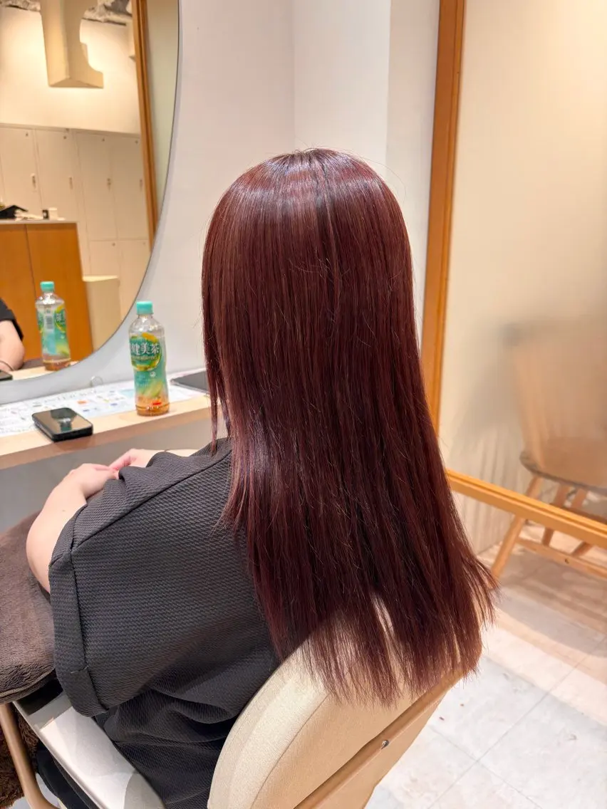 ロング カラー ブラウンカラー ピンクカラー ピンクブラウン 小林 琉花のヘアスタイル