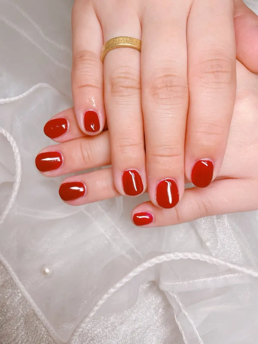 ネイル ワンカラーネイル シンプルネイル バレンタイン GAL_NAIL Miraiのネイルデザイン