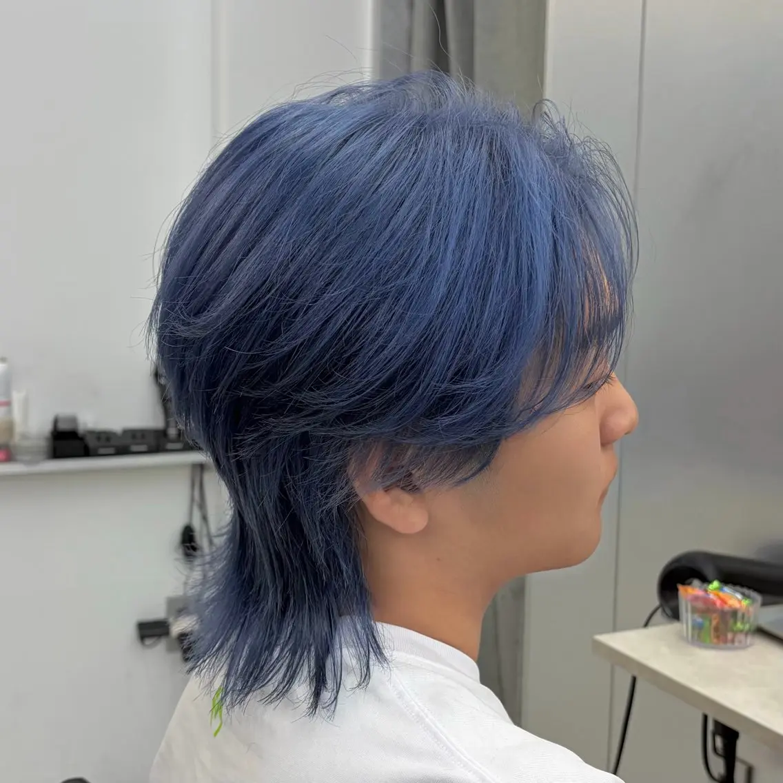 ミディアム カラー メンズ カット ヘアカラー トリートメント ʜᴀʀᴜᴋᴀ♱メンズ ウルフ/ブリーチのヘアスタイル