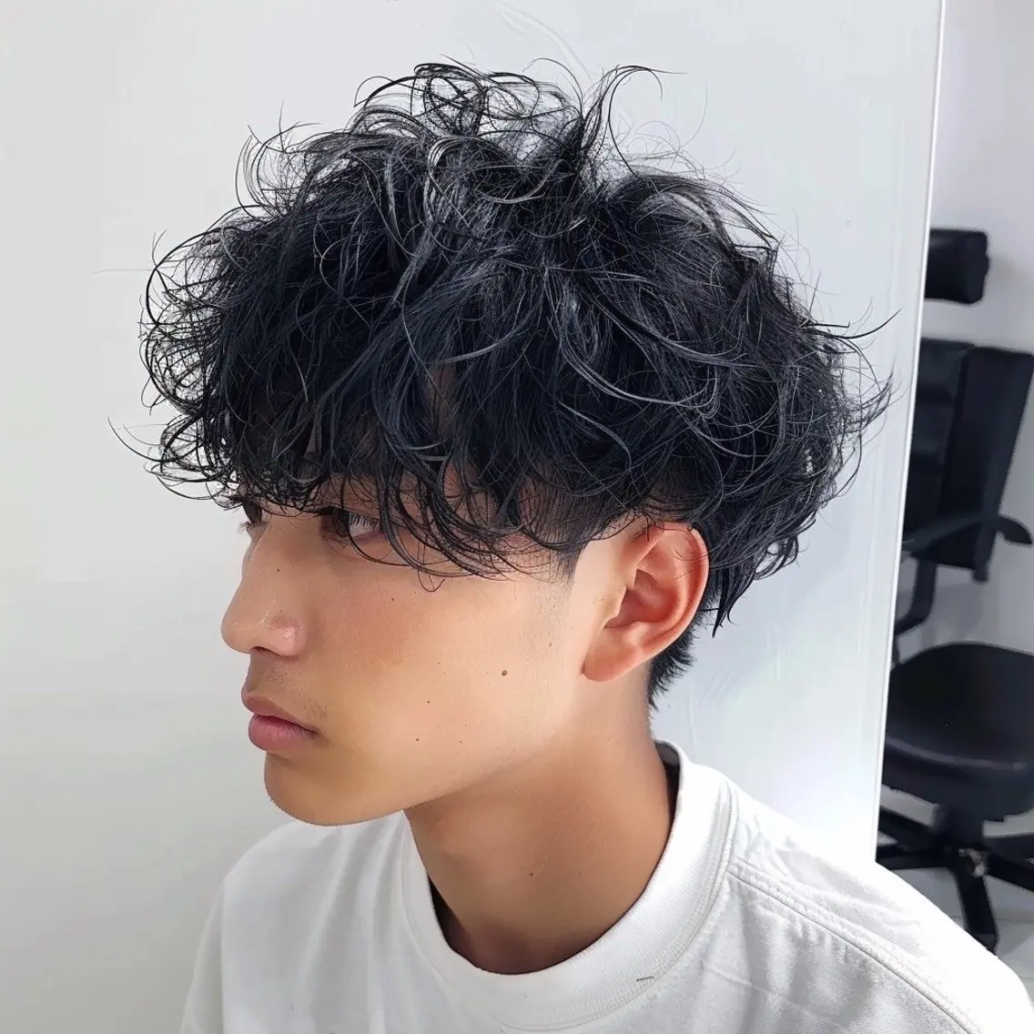 ミディアム カラー パーマ ヘアアレンジ メンズ カット パーマ EnBlesS西宮 マンツーマン神道有基のヘアスタイル