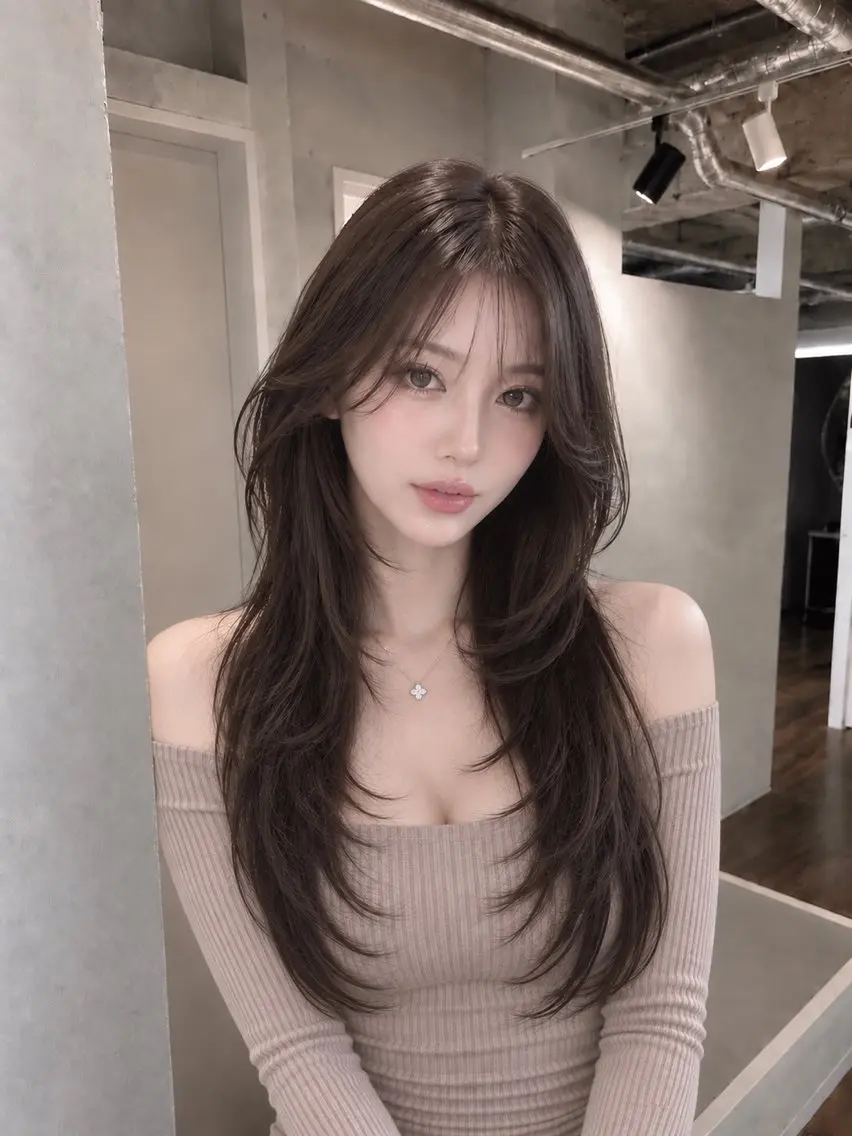 ロング カラー ヘアアレンジ カット ヘアカラー トリートメント ヘッドスパ ヘアセット 韓国レイヤー/ 顔周り💕田中将吾のヘアスタイル