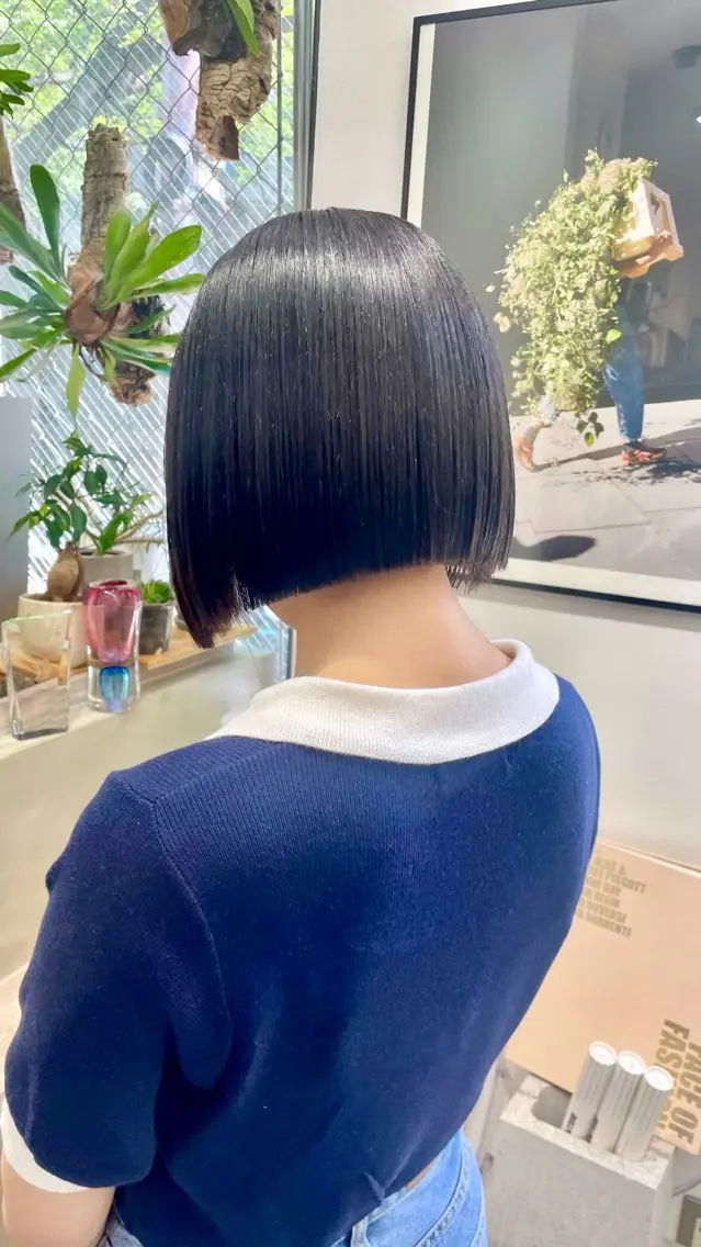 ショート カット 縮毛矯正 トリートメント カノン/透明感カラー /酸性ストレートのヘアスタイル