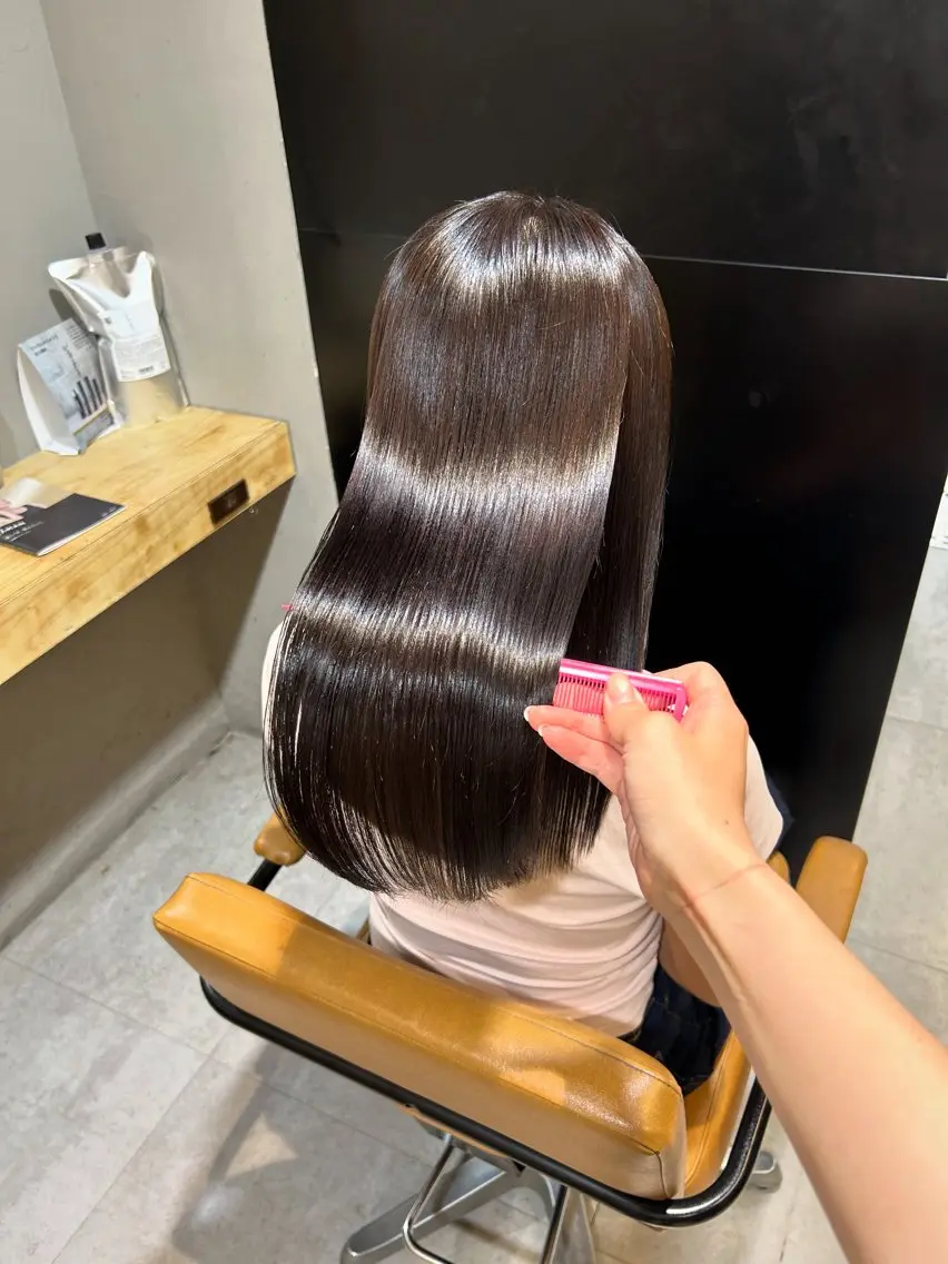 ロング 縮毛矯正 トリートメント ioe元町 yukaのヘアスタイル