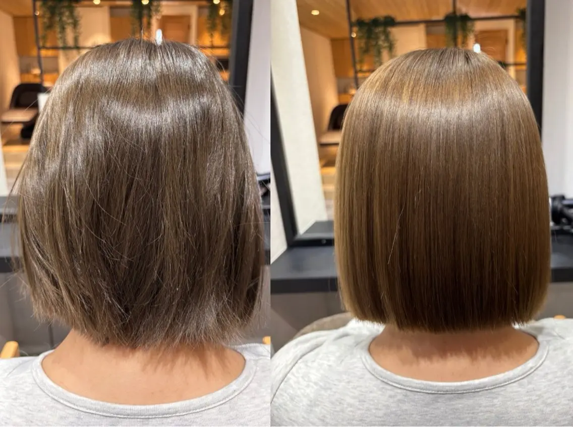 ショート ボブ 縮毛矯正 カット 縮毛矯正 ✨似合わせボブ✨ 縮毛矯正のヘアスタイル